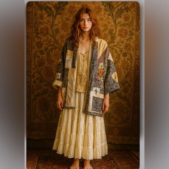 Hand Crafted Jackets & Blazers - Patchwork quilted double sided jacket